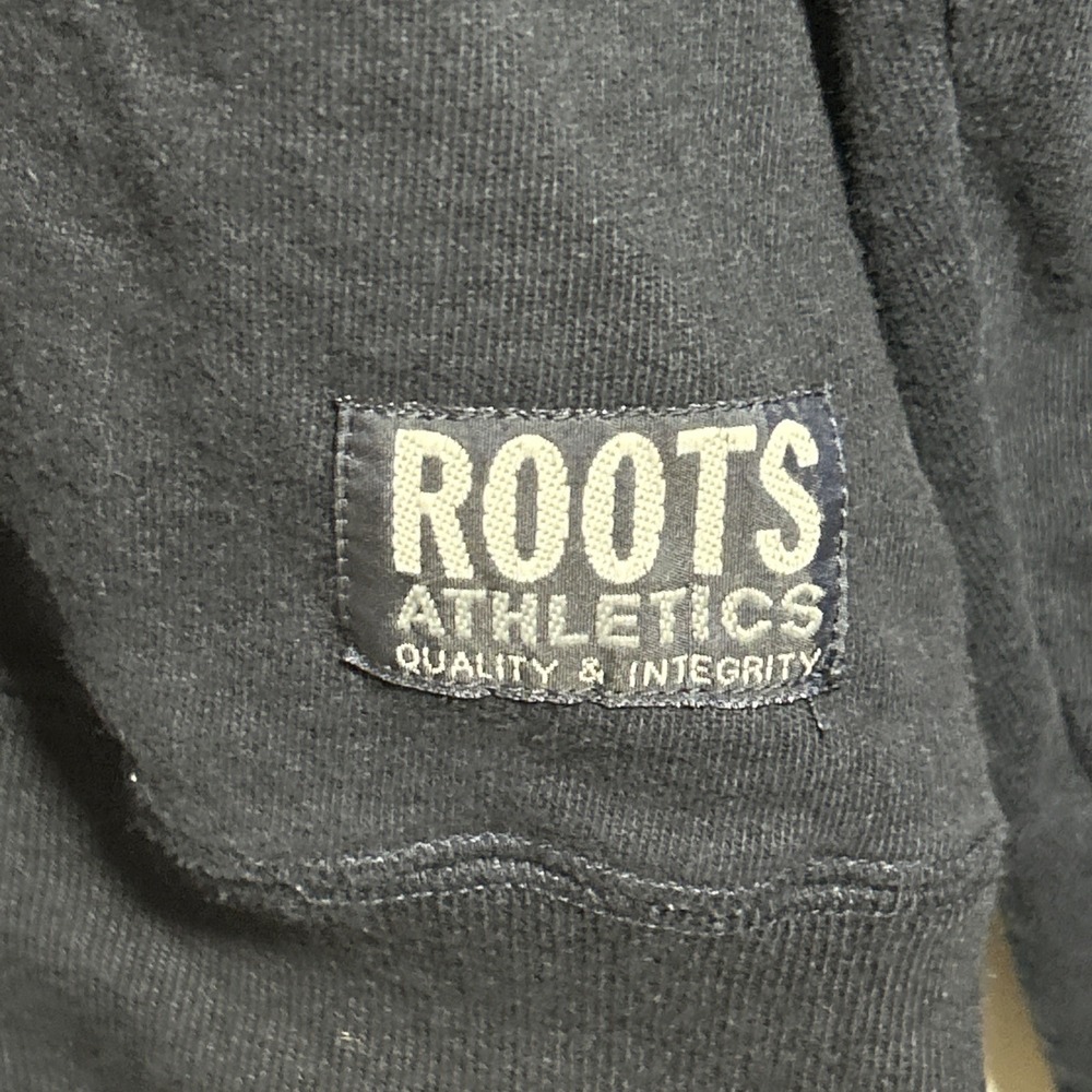 Vintage Roots Athletics Canada 1/4 Zip Pullover Sweatshirt 1990's L Black - Picture 3 of 6